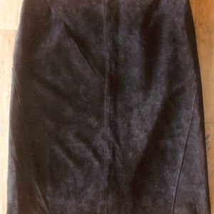 Suede rich dark chocolate skirt